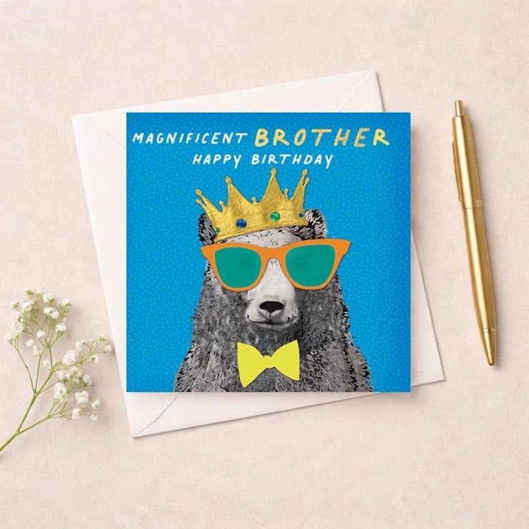 Brother Birthday Card - King Bear