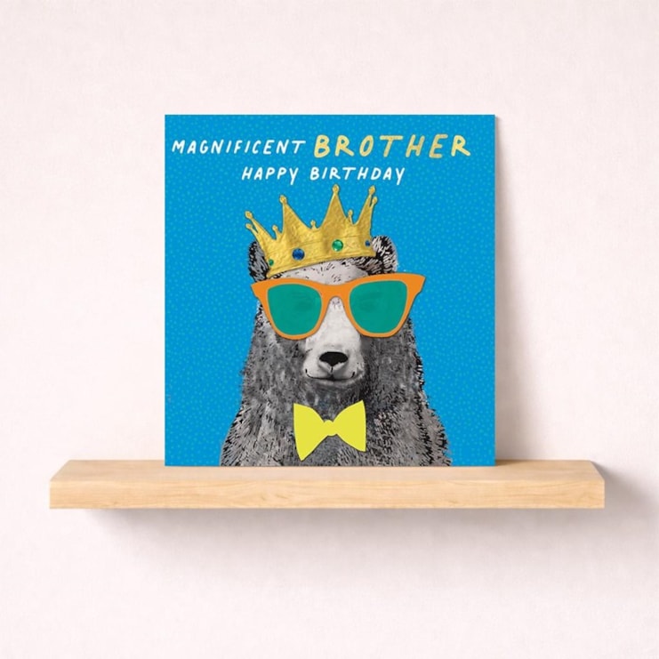 Brother Birthday Card - King Bear