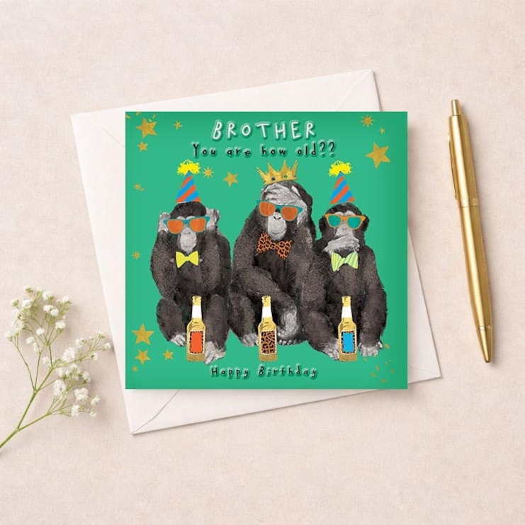Brother Birthday Card - Chimps
