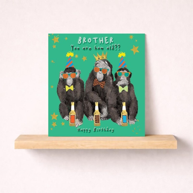 Brother Birthday Card - Chimps