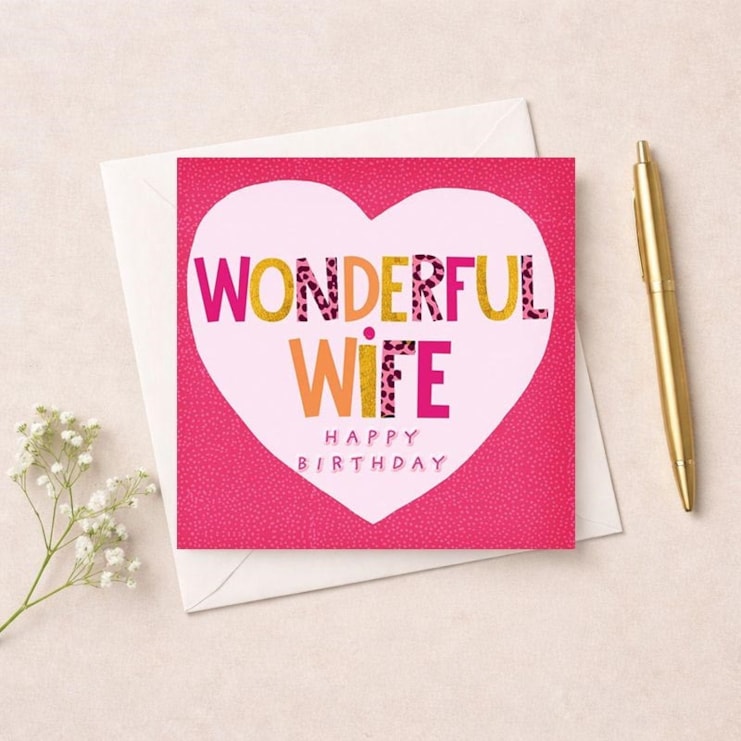 Wife Birthday Card - Heart Wife Birthday Card - Heart