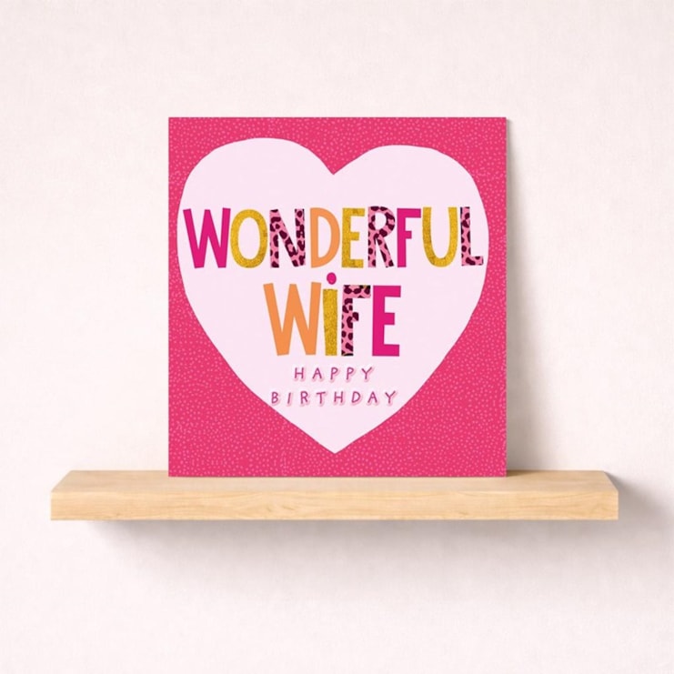 Wife Birthday Card - Heart Wife Birthday Card - Heart