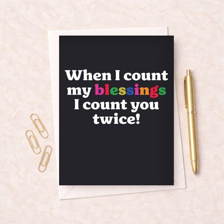 Just To Say Card - When I Count My Blessings Just To Say Card - When I Count My Blessings