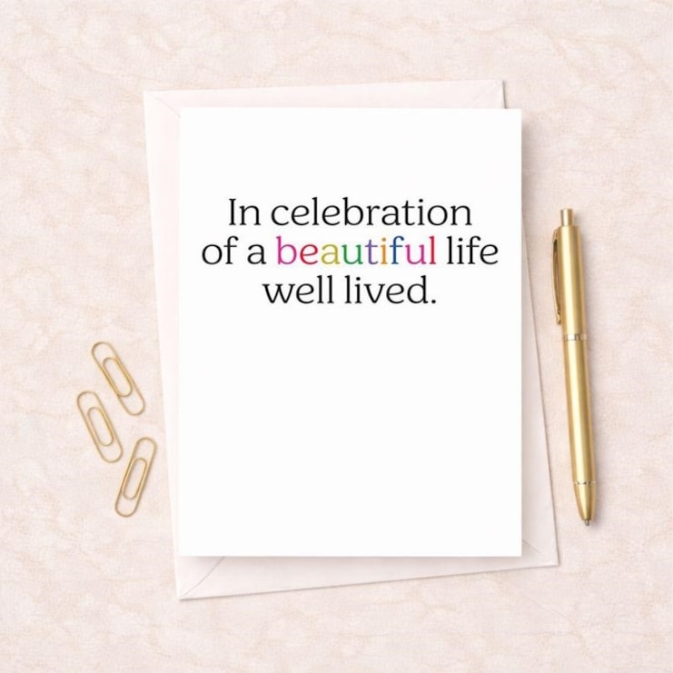 Birthday Card - In Celebration Of A Beautiful Life Well Lived Birthday Card - In Celebration Of A Beautiful Life Well Lived