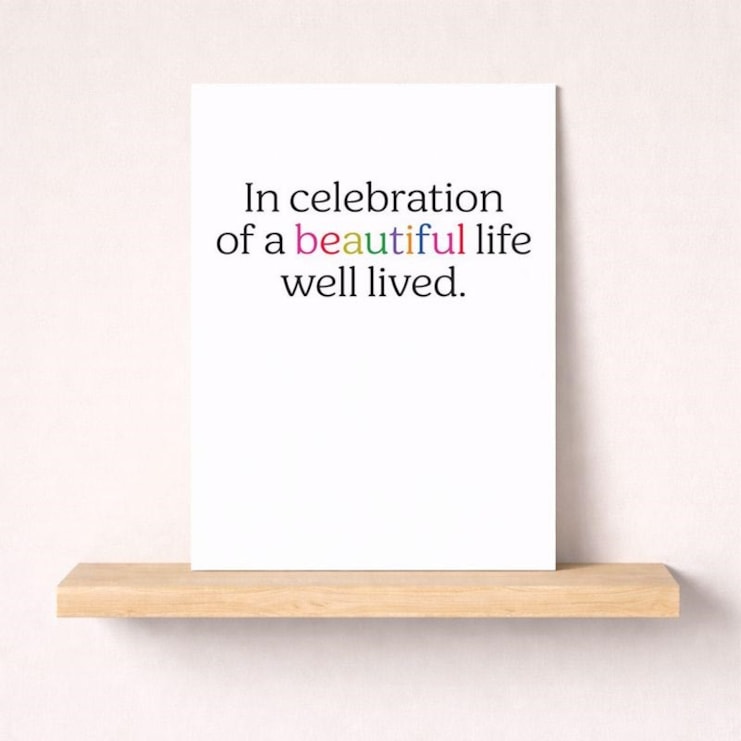 Birthday Card - In Celebration Of A Beautiful Life Well Lived Birthday Card - In Celebration Of A Beautiful Life Well Lived
