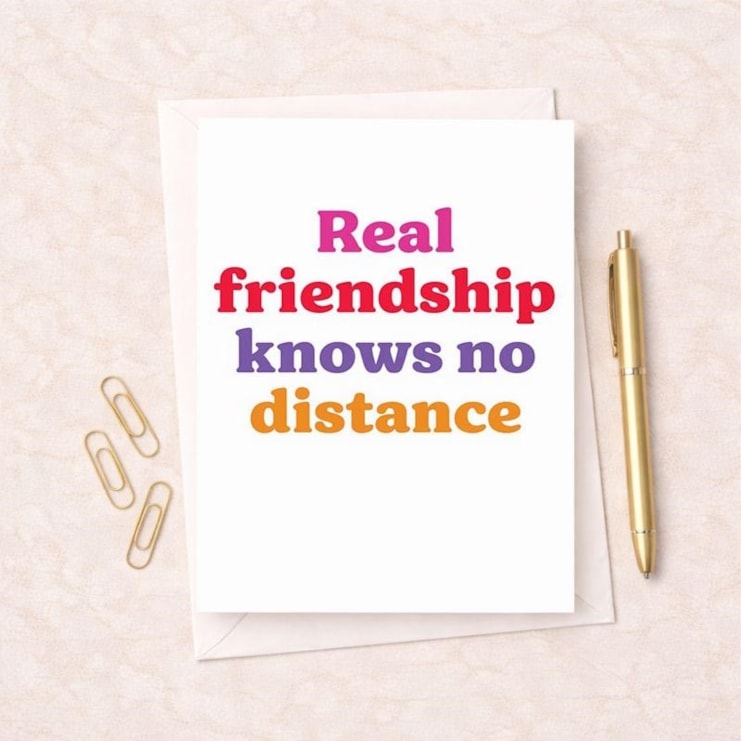 Friendship Card - Real Friendship Knows No Distance Friendship Card - Real Friendship Knows No Distance