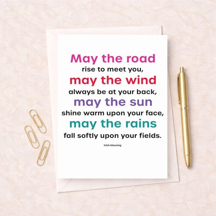 Just To Say Card - May The Road Rise To Meet You Just To Say Card - May The Road Rise To Meet You