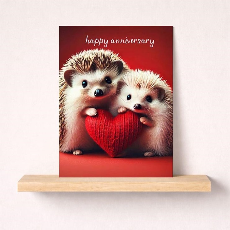 Anniversary Card - Hedgehogs & Heart