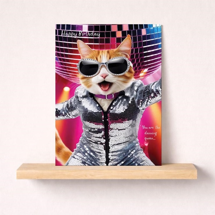 Birthday Card - Dancing Queen Cat