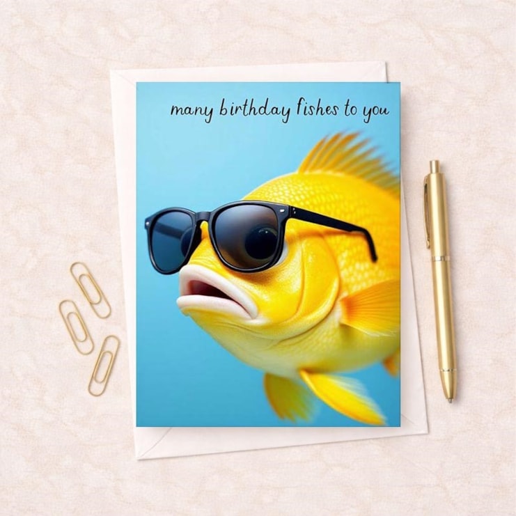 Birthday Card - Many Birthday Fishes To You