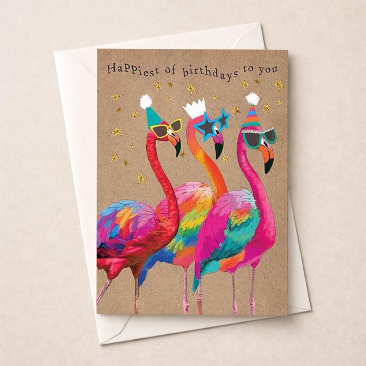 Birthday Card - Birthday Flamingos Birthday Card - Birthday Flamingos