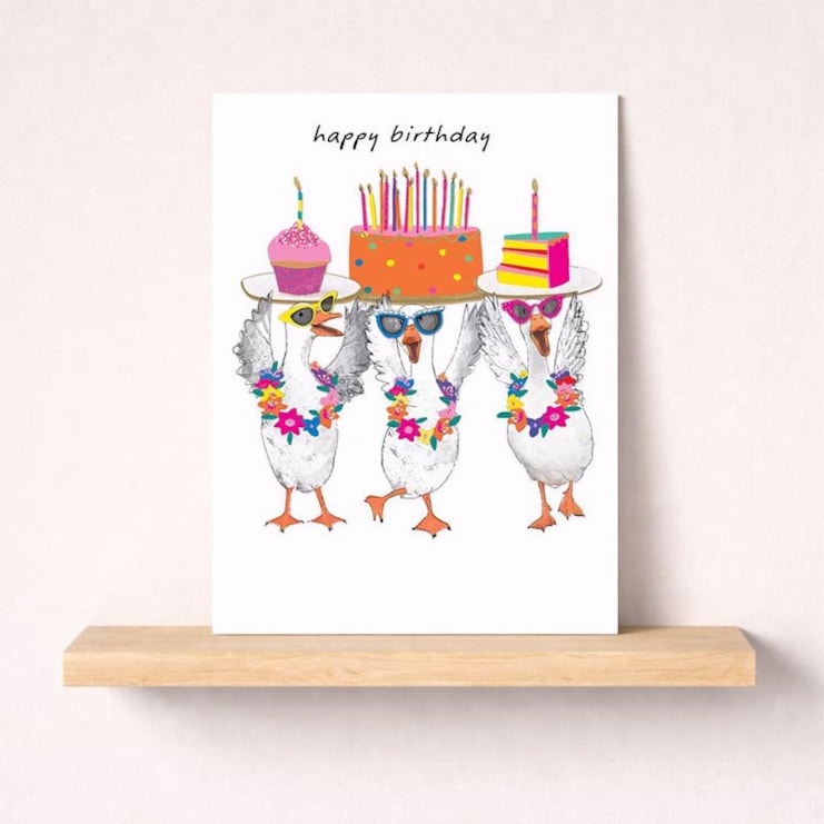 Birthday Card - Ducks With Cake Birthday Card - Ducks With Cake