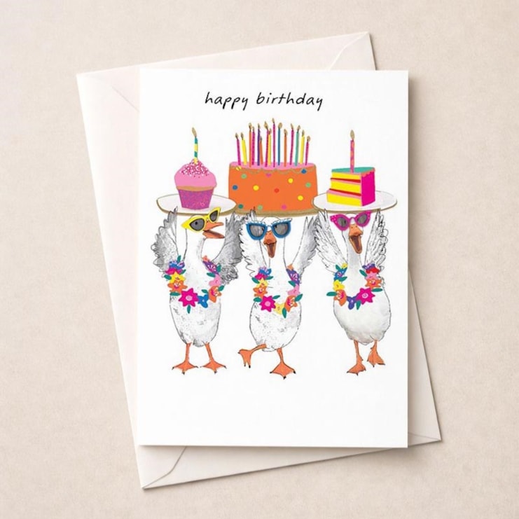 Birthday Card - Ducks With Cake Birthday Card - Ducks With Cake