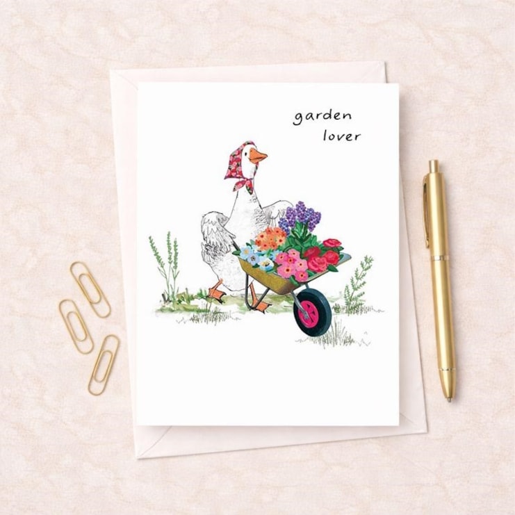 Open Card - Garden Lover Duck