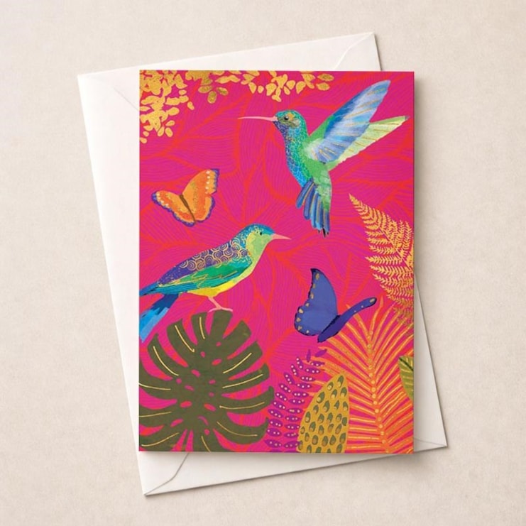 Open Card - Birds And Butterflies