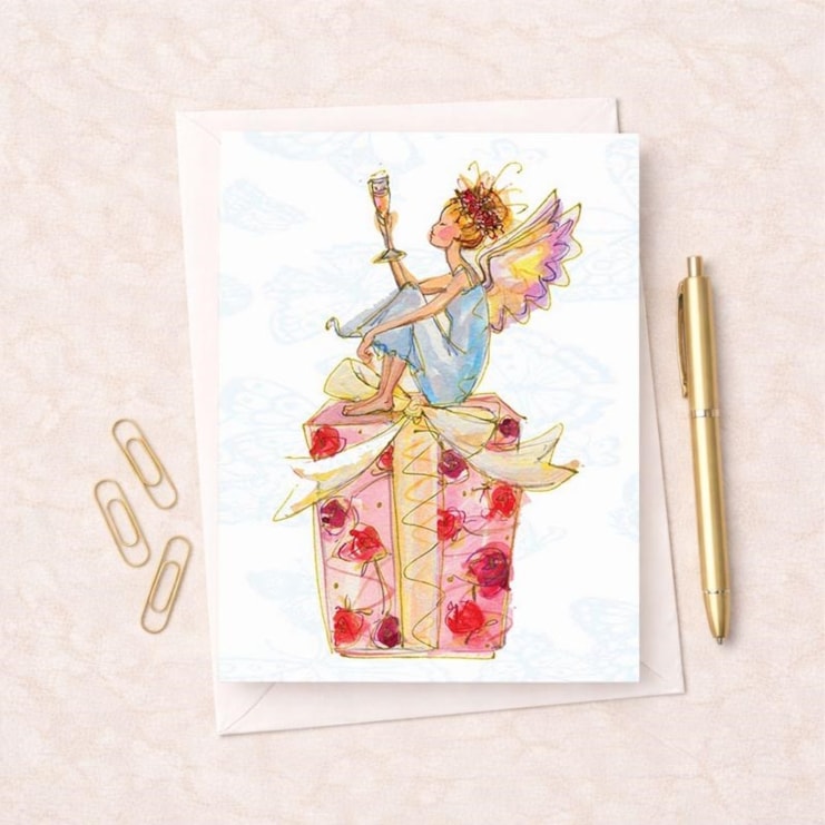 Open Card - Fairy On a Gift Open Card - Fairy On a Gift