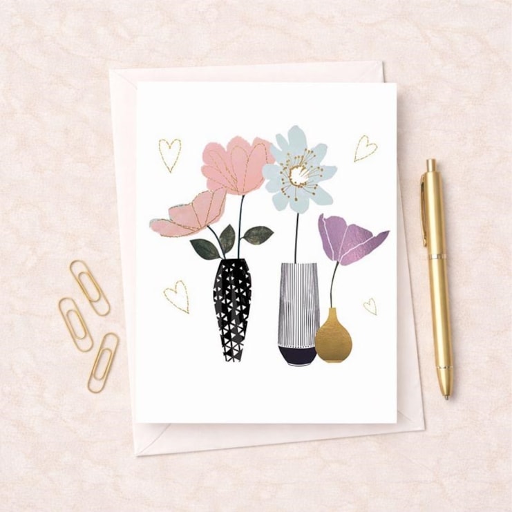 Open Card - Vases Of Flowers Open Card - Vases Of Flowers