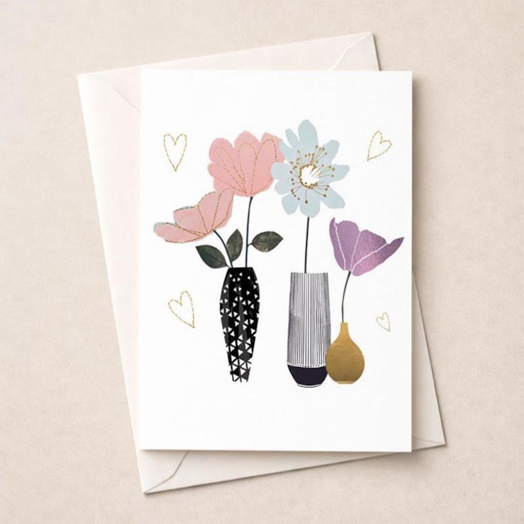 Open Card - Vases Of Flowers Open Card - Vases Of Flowers