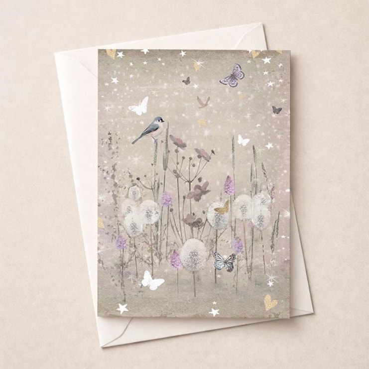 Open Card - Birds & Flowers