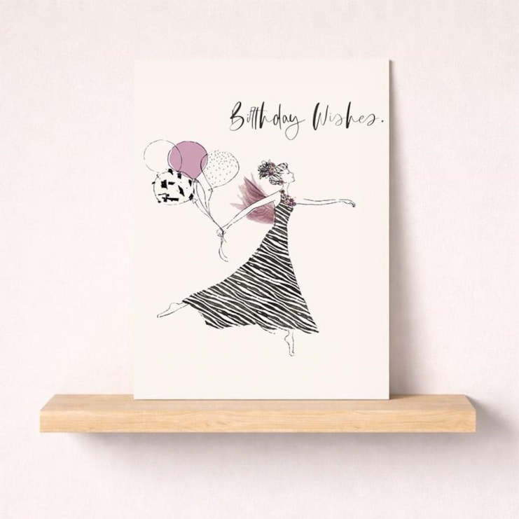 Birthday Card - Angel With Balloons