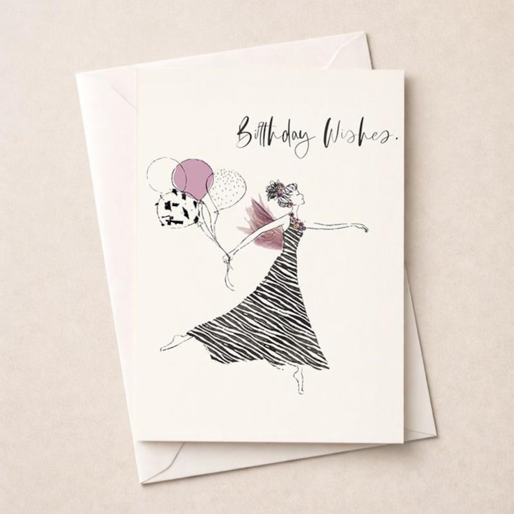 Birthday Card - Angel With Balloons