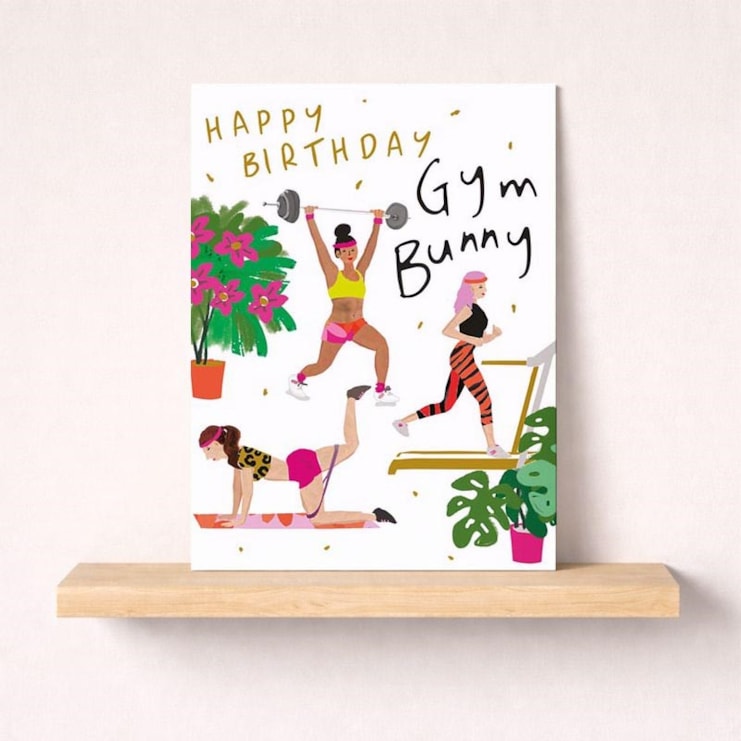 Birthday Card - Gym Bunny Birthday Card - Gym Bunny