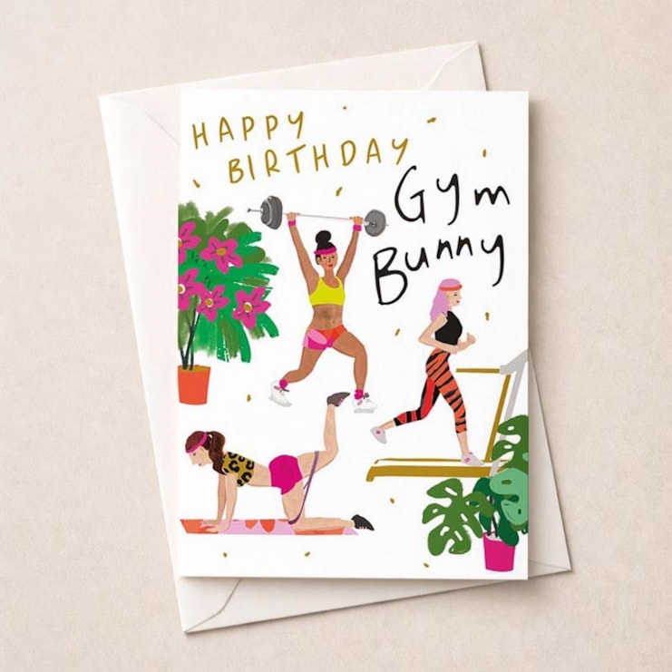 Birthday Card - Gym Bunny Birthday Card - Gym Bunny