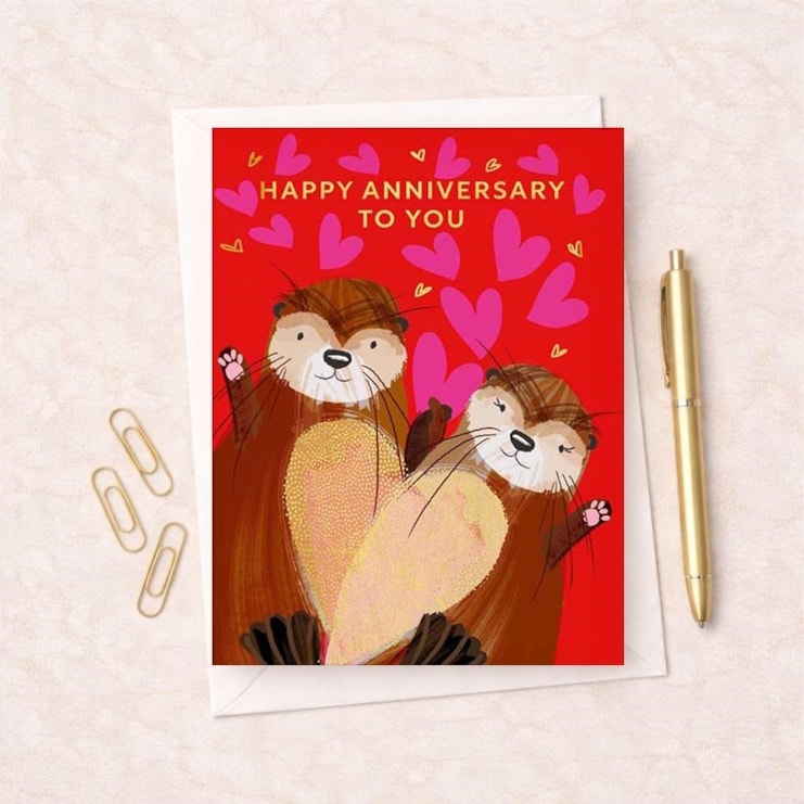 Anniversary Card - Otters Anniversary Card - Otters