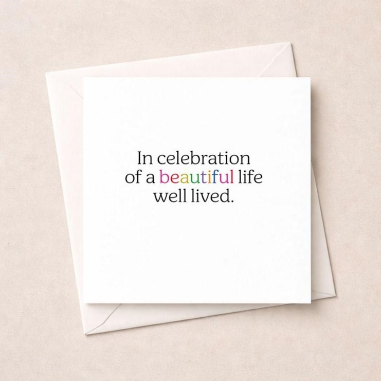 Birthday Card - In celebration of a beautiful life Birthday Card - In celebration of a beautiful life