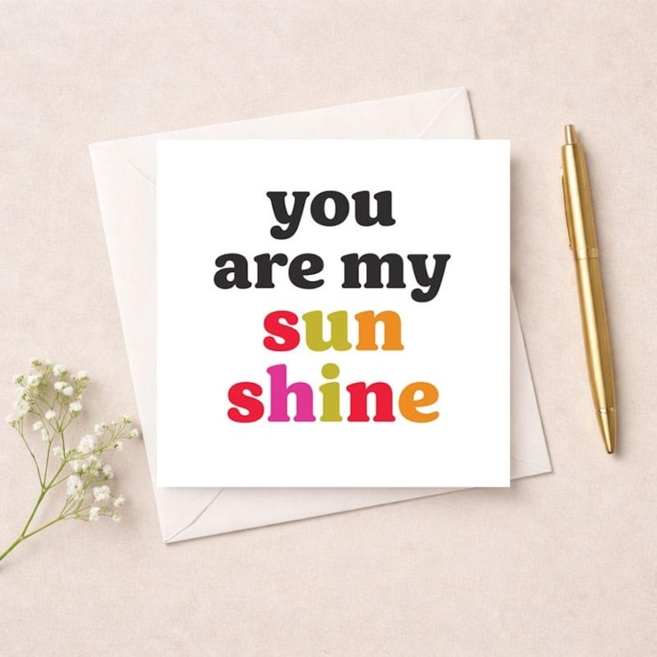 Just To Say Card - You Are My Sunshine Just To Say Card - You Are My Sunshine