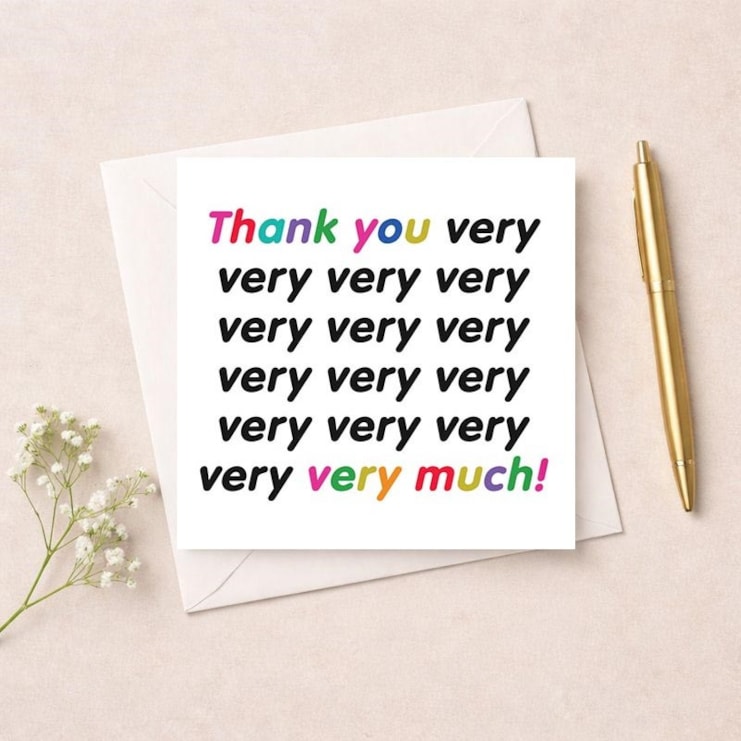Thank You Card - Thank You Very Very Much Thank You Card - Thank You Very Very Much
