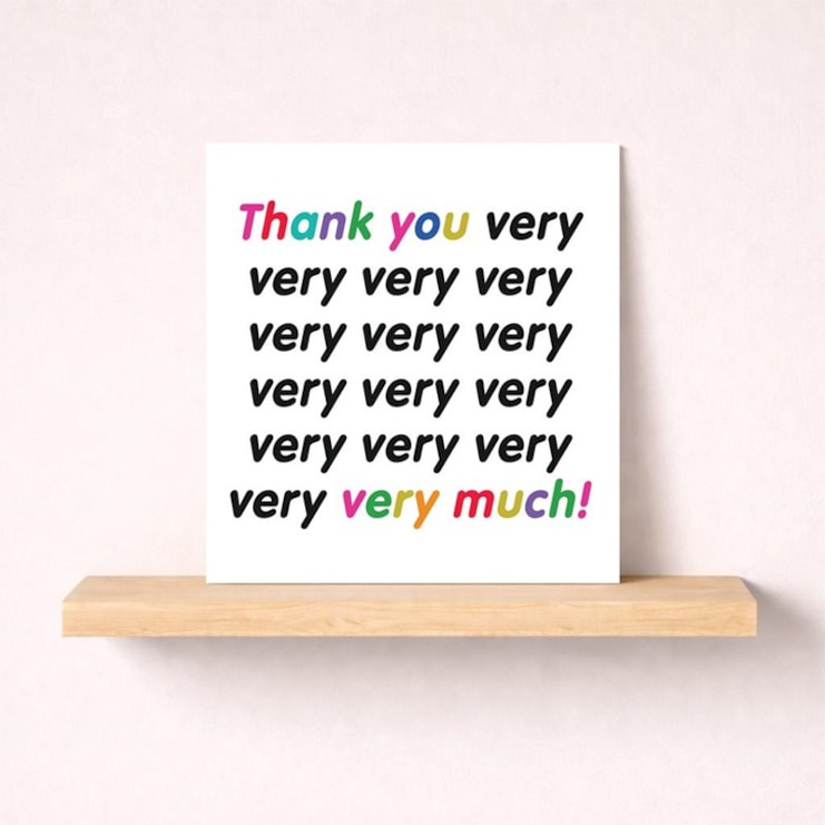 Thank You Card - Thank You Very Very Much Thank You Card - Thank You Very Very Much