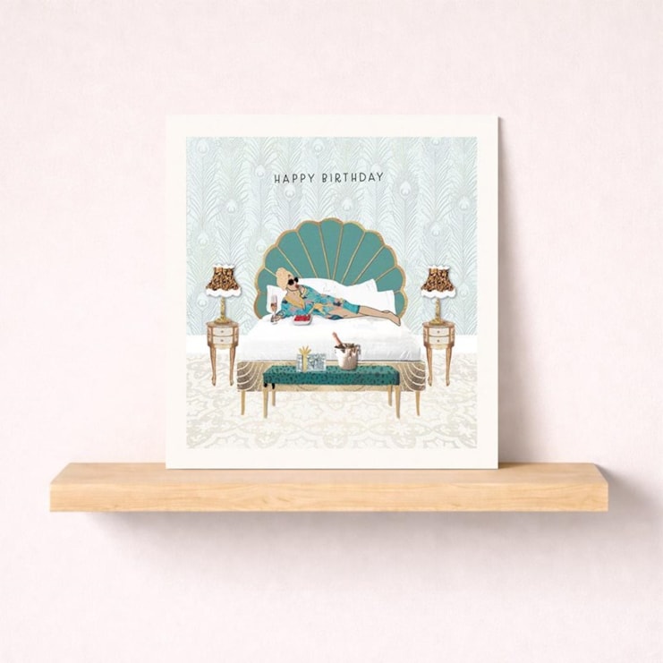 Birthday Card - Lady On Bed Birthday Card - Lady On Bed