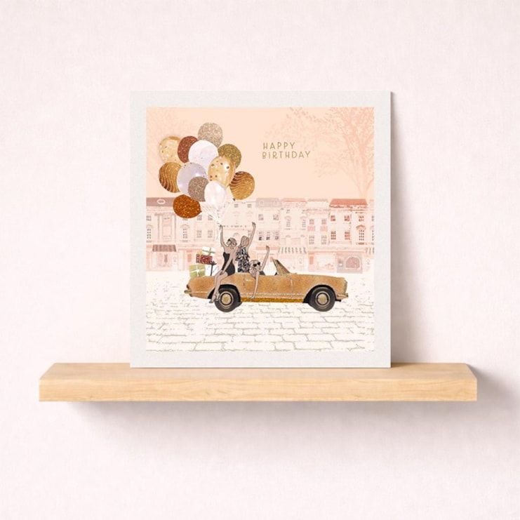 Birthday Card - Girls On Car