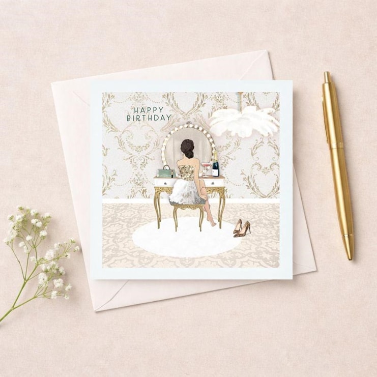 Birthday Card - White Dressing Table