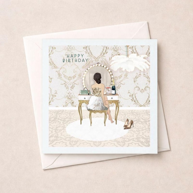 Birthday Card - White Dressing Table Birthday Card - White Dressing Table