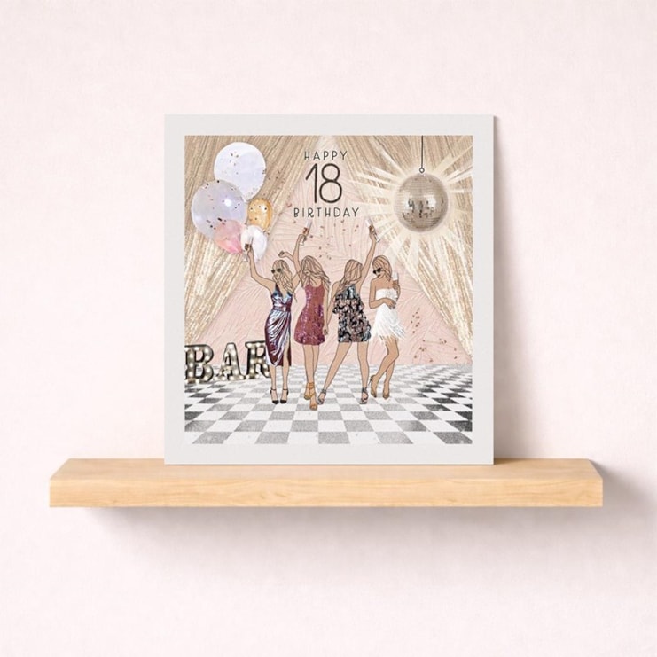 Age 18 Birthday Card - Disco