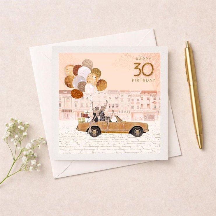 Age 30 Birthday Card - Girl In Car Age 30 Birthday Card - Girl In Car