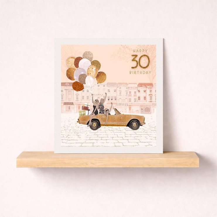 Age 30 Birthday Card - Girl In Car Age 30 Birthday Card - Girl In Car