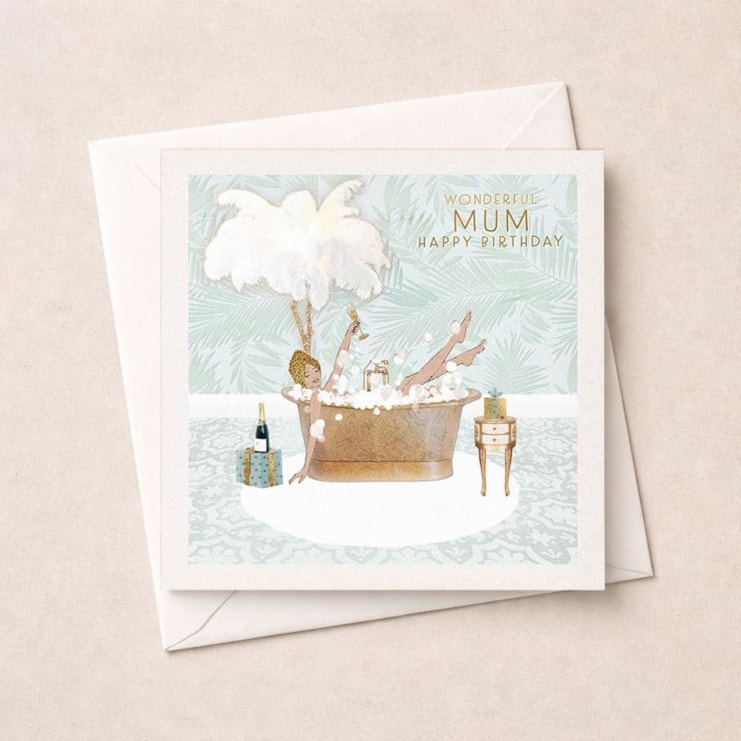 Mum Birthday Card - Bathtub