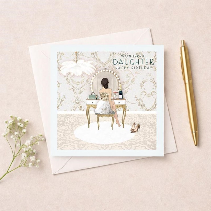 Daughter Birthday Card - White Dressing Room