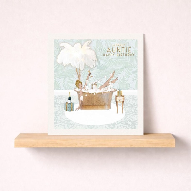 Auntie Birthday Card - Bathtub