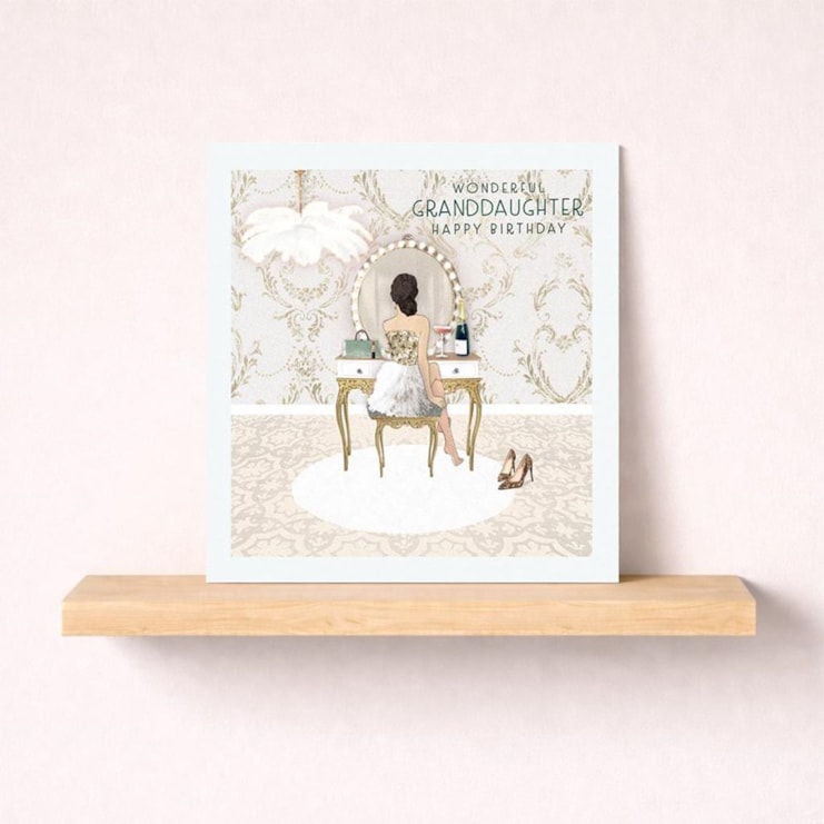 Granddaughter Birthday Card - White Dressing Room