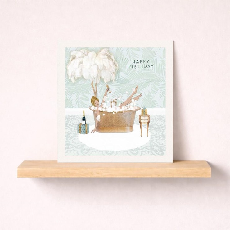 Birthday Card - Lady In Bathtub Birthday Card - Lady In Bathtub