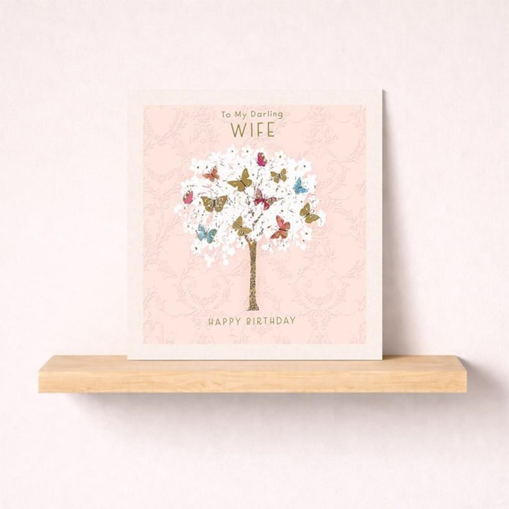 Wife Birthday Card - Butterfly Tree