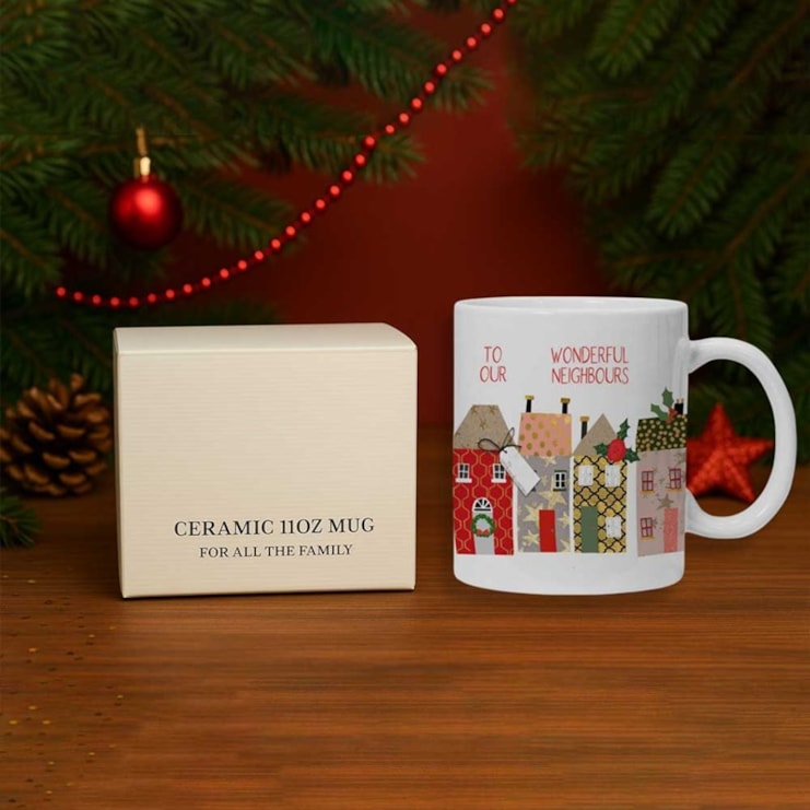 Personalised Christmas Mug - Row Of Houses Personalised Christmas Mug - Row Of Houses