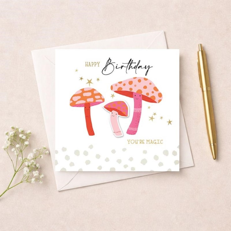 Birthday Card - Mushrooms