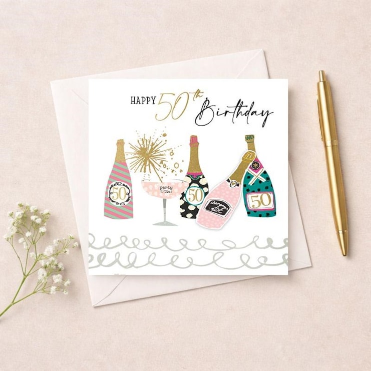 Age 50 Birthday Card - Champagne Age 50 Birthday Card - Champagne