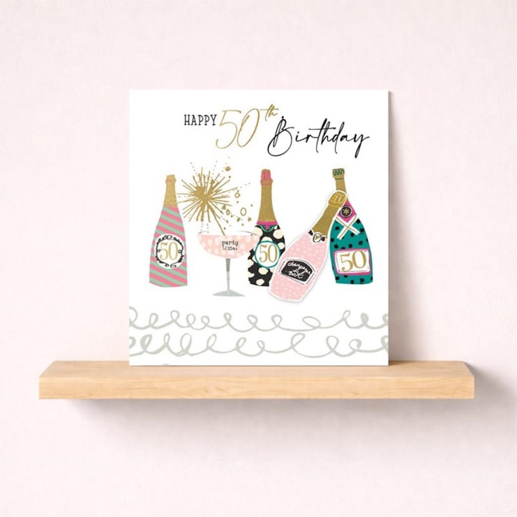 Age 50 Birthday Card - Champagne Age 50 Birthday Card - Champagne