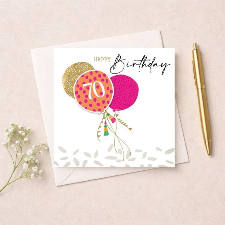 Age 70 Birthday Card - Balloons Age 70 Birthday Card - Balloons